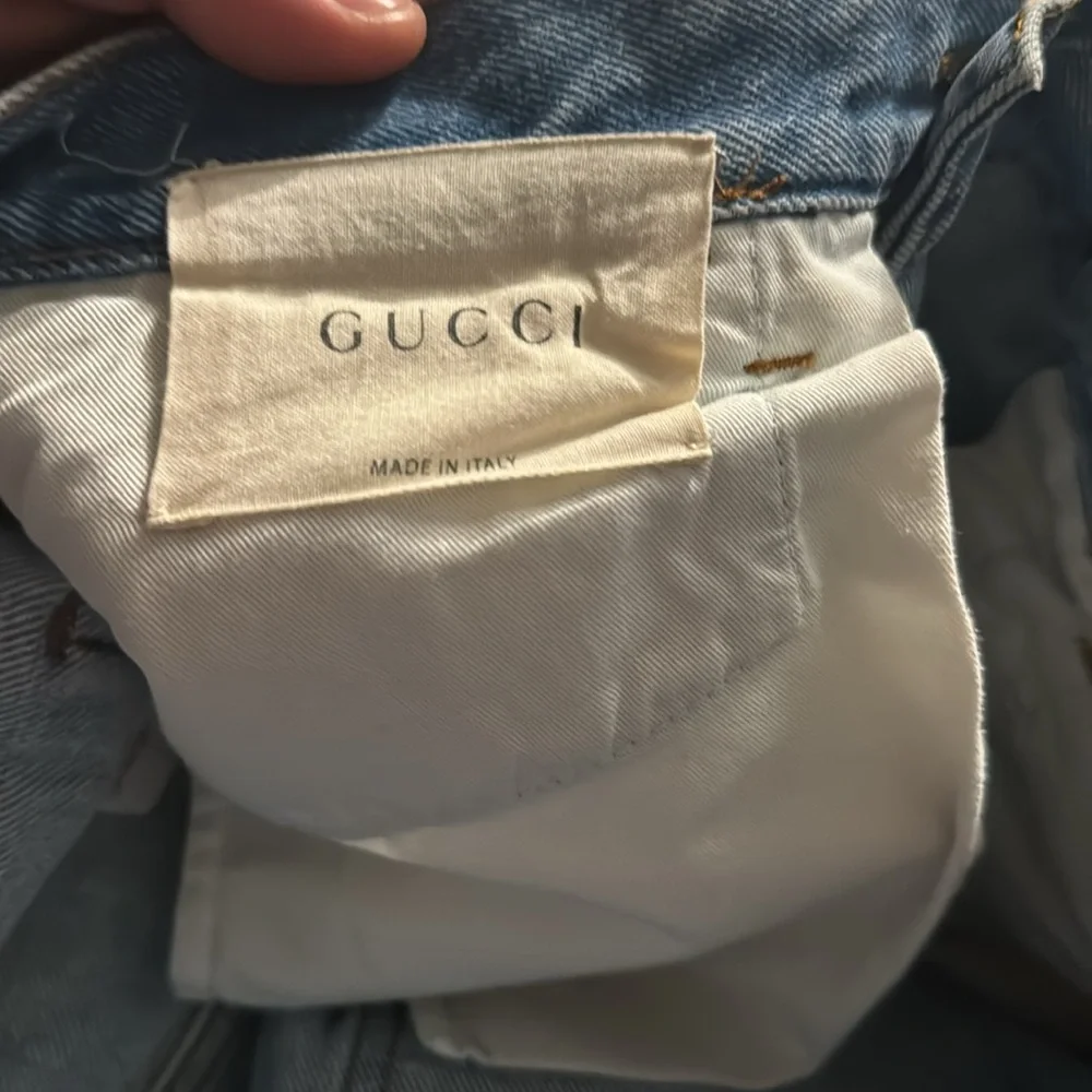 Gucci Blue Straight Men's Distressed Jeans